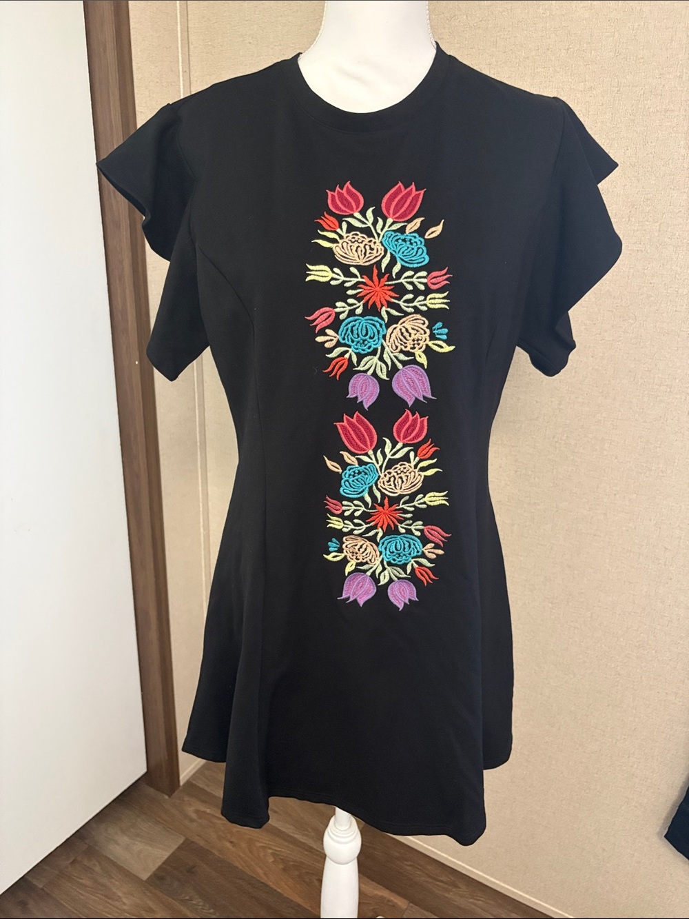 Guaraxez Womens Buchifresa Mini Dress Sz XL Mexican Boho Embroidery Artisan Folk